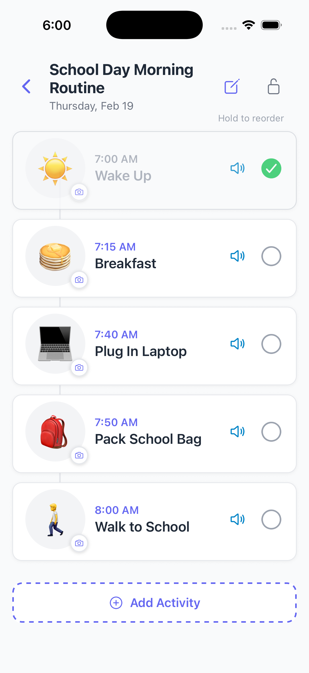 SeeStep app — interactive visual schedule